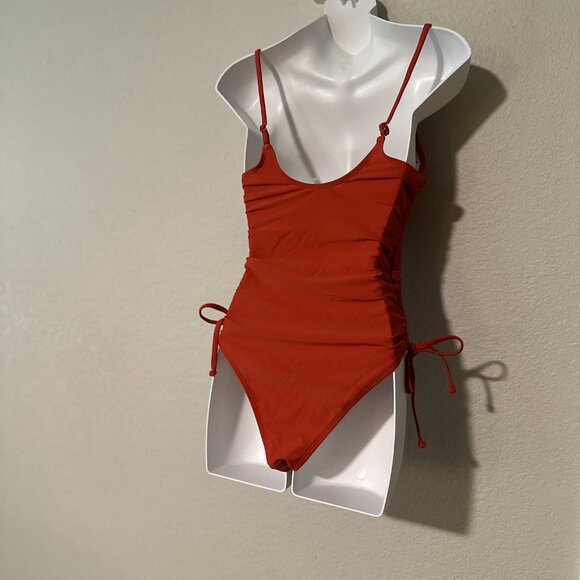 Rust Orange One Piece Swim, New, Size Small - Picture 2 of 5